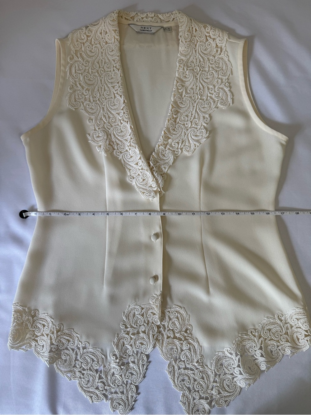Vintage Next Ladieswear Cream Lace Vest Top Small S - Picture 6 of 10